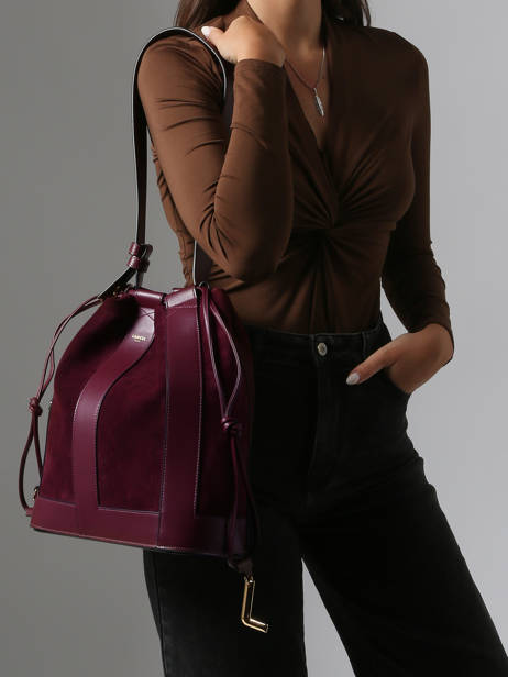 Bucket Bag M Elles Leder Lancel Violet elles A13360 ander zicht 1